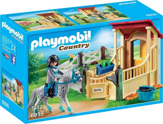 PLAYMOBIL Appaloosa met paardenbox - 6935