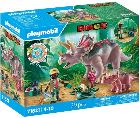 PLAYMOBIL Dinos Triceratops familie 71821