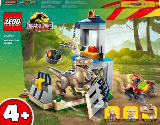 LEGO Jurassic World Jurassic Park Velociraptor ontsnapping Dinosaurus Speelgoed - 76957