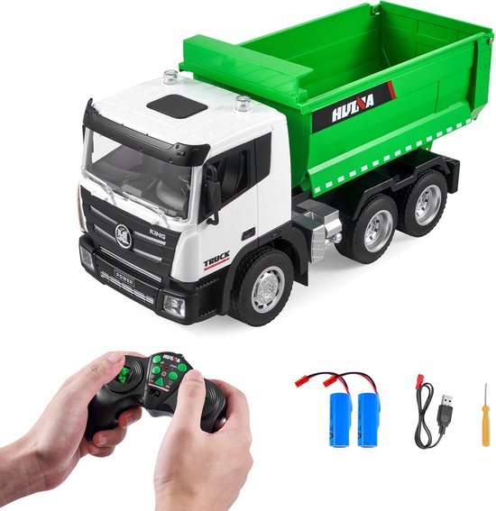 Rc Kiepwagen Speelgoed – Schaal 1:18, 9-Kanaals. met Verlichting en 2 Oplaadbare Batterijen. Ideaal Verjaardagscadeau voor Kinderen vanaf 8 Jaar