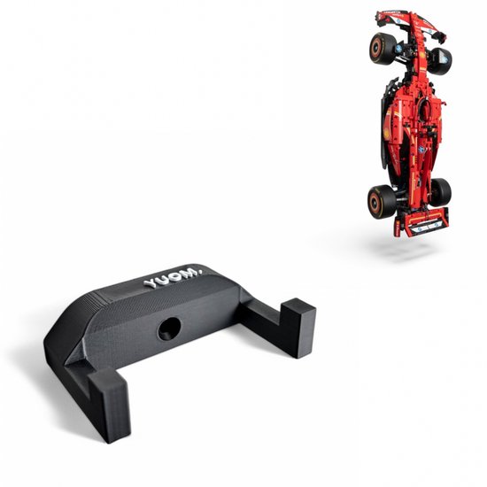YUOM. Wall Mount Voor LEGO Ferrari F1 - Muurbeugel LEGO Technic Car Wall Mount - Ferrari F1 - Lego Houder Auto Modellen - Lego Formule 1 - Zwart