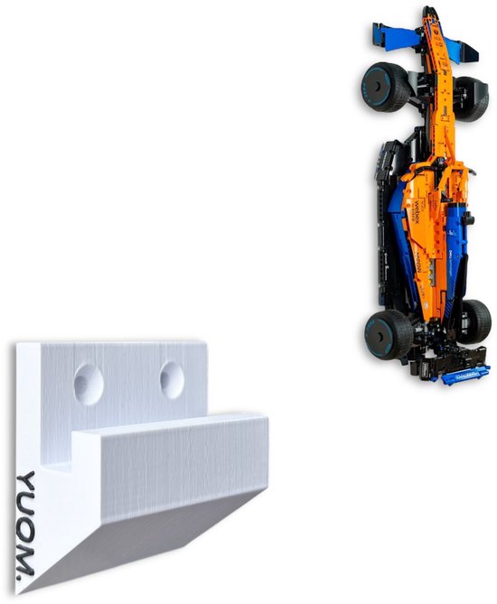 YUOM. Wall Mount Voor LEGO Technic Mclaren F1 - Muurbeugel LEGO Technic Car Wall Mount - Mclaren F1 - Lego Houder Auto Modellen - Lego Formule 1 - Wit